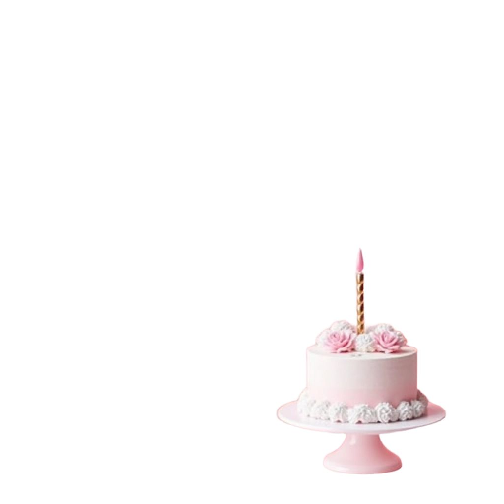 Elegant Birthday Cake with Candle